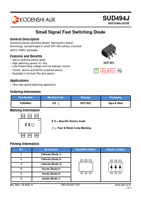 SUD494J Datasheet PDF Kodenshi Auk Co., LTD