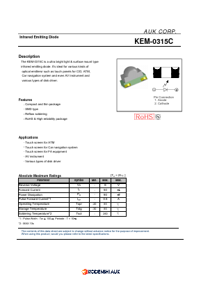 KEM-0315C Datasheet PDF Kodenshi Auk Co., LTD