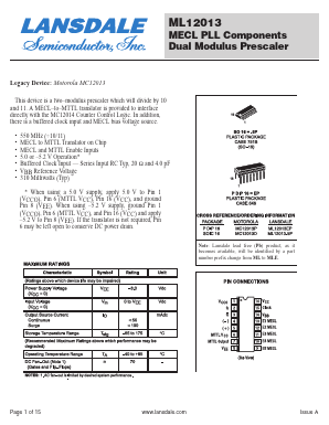 ML12013-5P Datasheet PDF LANSDALE Semiconductor Inc.