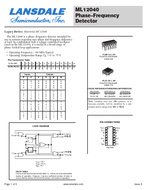 ML12040CP Datasheet PDF LANSDALE Semiconductor Inc.