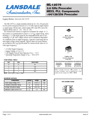 MC12079D Datasheet PDF LANSDALE Semiconductor Inc.