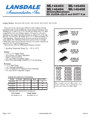 ML145404RP Datasheet PDF LANSDALE Semiconductor Inc.