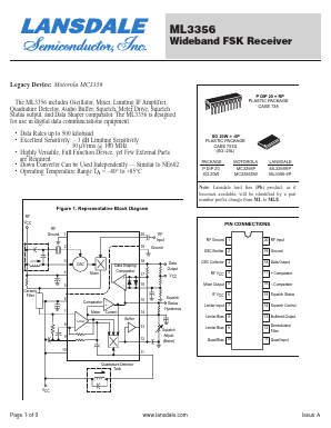 MC3356P Datasheet PDF LANSDALE Semiconductor Inc.