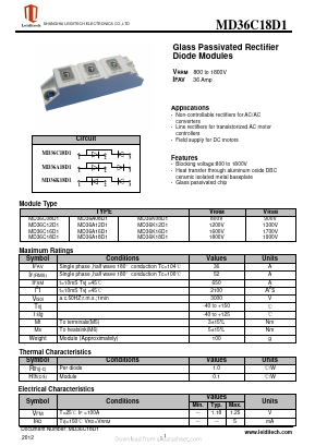 MD36K08D1 Datasheet PDF Shanghai Leiditech Electronic Technology Co., Ltd