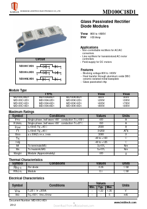 MD100C08D1 Datasheet PDF Shanghai Leiditech Electronic Technology Co., Ltd