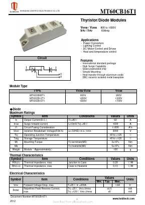 MT60CB08T1 Datasheet PDF Shanghai Leiditech Electronic Technology Co., Ltd