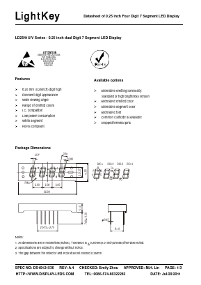 LD2541UUG Datasheet PDF LightKey Optoelectronics Ltd.