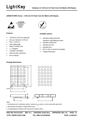 LM40057BRG Datasheet PDF LightKey Optoelectronics Ltd.
