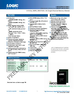 L9D3512M32SBG1 Datasheet PDF LOGIC Devices Incorporated