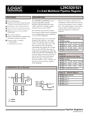 L29C521 Datasheet PDF LOGIC Devices Incorporated