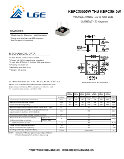 KBPC50005W Datasheet PDF Shenzhen Luguang Electronic Technology Co., Ltd