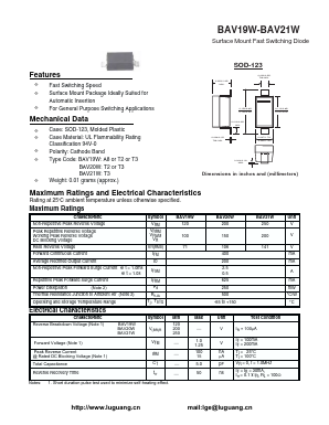 BAV19W Datasheet PDF Shenzhen Luguang Electronic Technology Co., Ltd