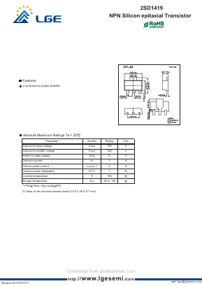 2SD1419 Datasheet PDF Shenzhen Luguang Electronic Technology Co., Ltd