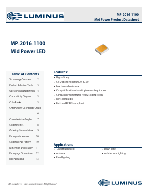 MP-2016-1100-57-80 Datasheet PDF Luminus, Inc