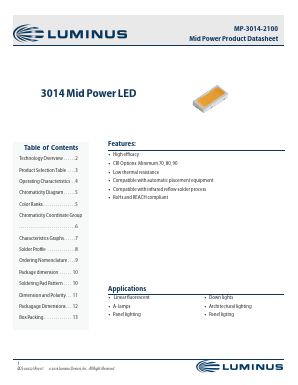 MP-3014-2100-65-70 Datasheet PDF Luminus, Inc