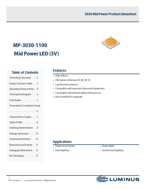 MP-3030-1100-65-70 Datasheet PDF Luminus, Inc