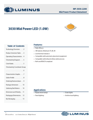 MP-3030-2200-27-90 Datasheet PDF Luminus, Inc