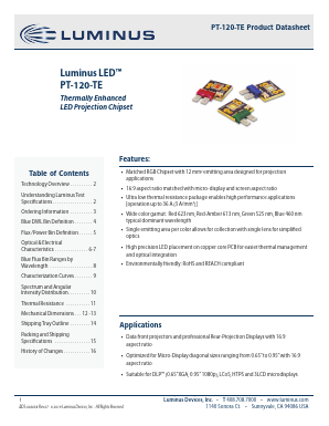 PT-120-TE Datasheet PDF Luminus, Inc