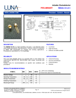 SD039-151-011 Datasheet PDF Luna Innovations Incorporated