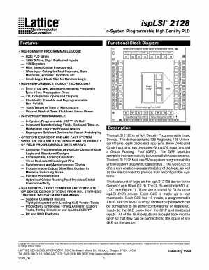 ISPLSI2128 Datasheet PDF Lattice Semiconductor
