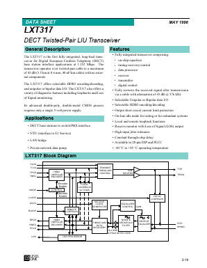 LXT317 Datasheet PDF LevelOne