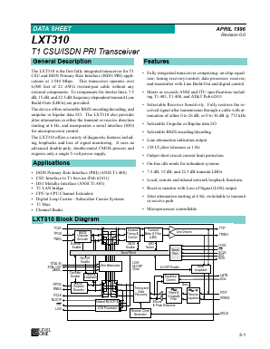 LXT310 Datasheet PDF LevelOne