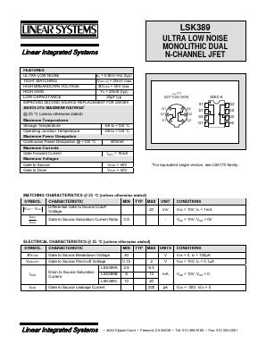 LSK389 Datasheet PDF Linear Integrated System