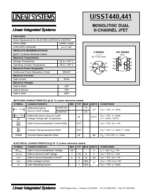 SST440 Datasheet PDF Linear Integrated System