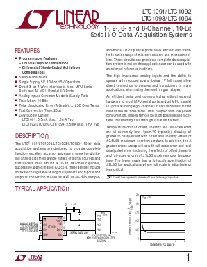 LTC1092ACN8 Datasheet PDF Linear Technology