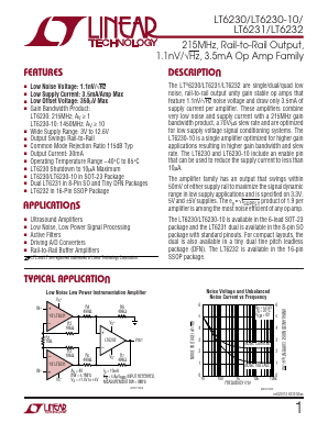 LT6230CS6-10 Datasheet PDF Linear Technology