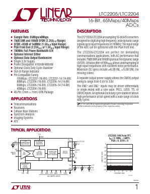 LTC2205UK Datasheet PDF Linear Technology