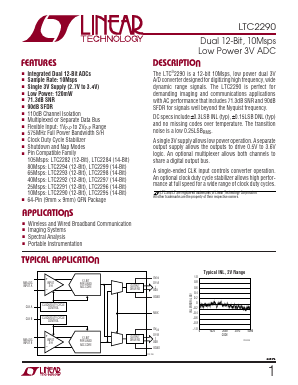 LTC2290C Datasheet PDF Linear Technology