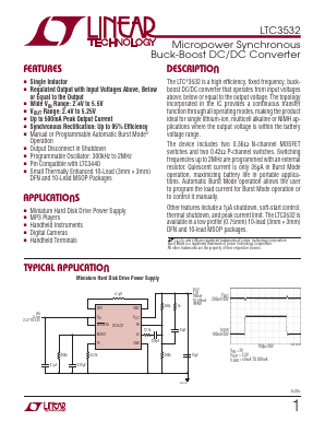 LTC3532EMS-TRPBF Datasheet PDF Linear Technology