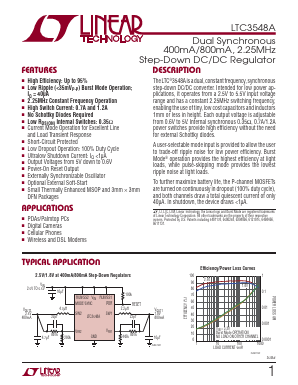 LTC3548AIMSE-TRPBF Datasheet PDF Linear Technology