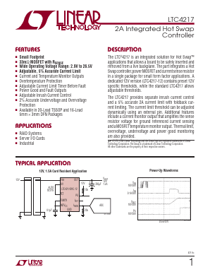 LTC4217CFE-TR Datasheet PDF Linear Technology