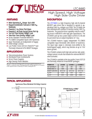 LTC4440EMS8E Datasheet PDF Linear Technology
