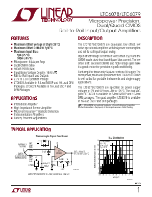 LTC6078IMS8 Datasheet PDF Linear Technology