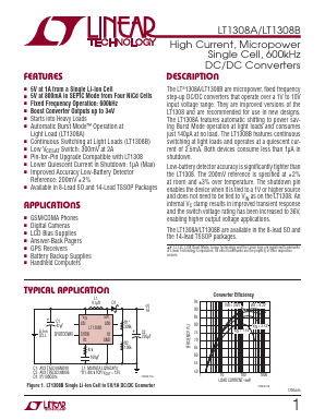 LT1308BCS8-TRPBF Datasheet PDF Linear Technology