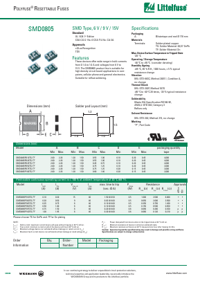 SMD0805P075TS Datasheet PDF Littelfuse, Inc