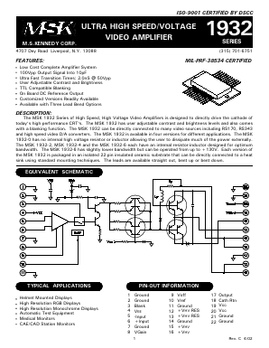 MSK1932S-2 Datasheet PDF M.S. Kennedy
