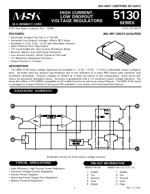 MSK5130-5.0ZU Datasheet PDF M.S. Kennedy