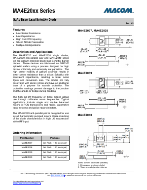 MA4E2040 Datasheet PDF M/A-COM Technology Solutions, Inc.