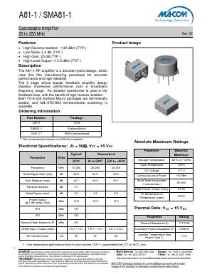 SMA81-1 Datasheet PDF M/A-COM Technology Solutions, Inc.