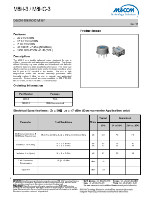 M8H-3 Datasheet PDF M/A-COM Technology Solutions, Inc.