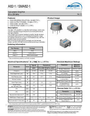 A82-1 Datasheet PDF M/A-COM Technology Solutions, Inc.