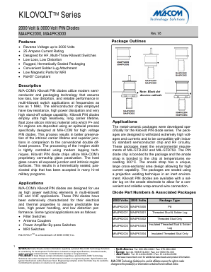 MA4PK3001 Datasheet PDF M/A-COM Technology Solutions, Inc.