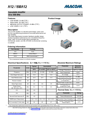 SMA12 Datasheet PDF M/A-COM Technology Solutions, Inc.