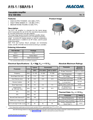 A19-1 Datasheet PDF M/A-COM Technology Solutions, Inc.