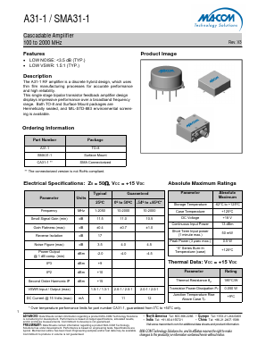 SMA31-1 Datasheet PDF M/A-COM Technology Solutions, Inc.