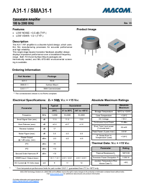 SMA31-1 Datasheet PDF M/A-COM Technology Solutions, Inc.